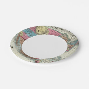 Map Of The United States, Canada, Mexico Paper Plate