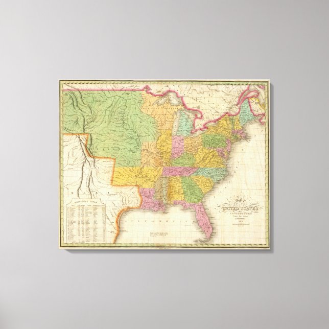 Map of The United States Canvas Print (Front)