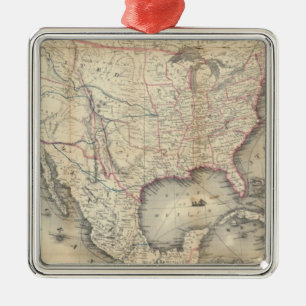 Map Of The United States Metal Tree Decoration