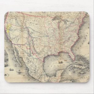 Map Of The United States Mouse Mat