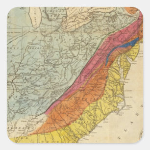 Map of the United States of America 4 Square Sticker