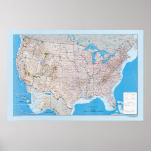 Map of the United States of America Poster