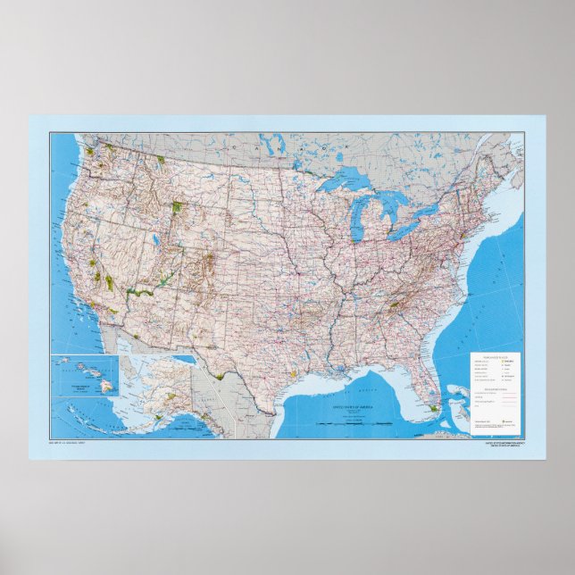 Map of the United States of America Poster (Front)