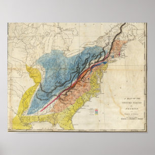 Map of the United States of America Poster