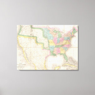 Map of the United States Of North America Canvas Print