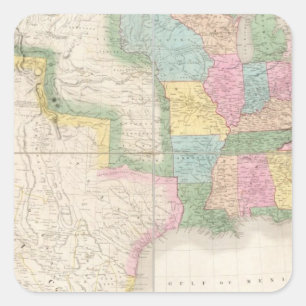 Map of the United States Of North America Square Sticker