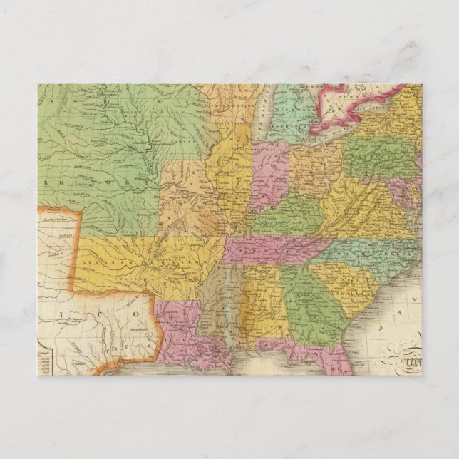Map of The United States Postcard (Front)
