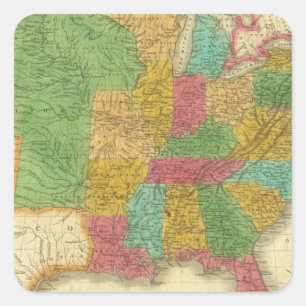Map of the United States Square Sticker