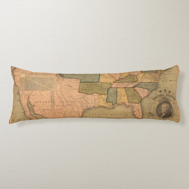 Map of The United States with George Washington Body Cushion (Front)
