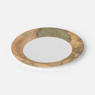 Map of The United States with George Washington Paper Plate