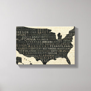 Map of the USA Canvas Print