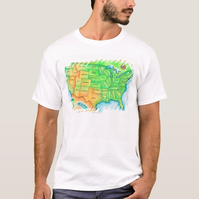 Map of the USA T-Shirt (Front)