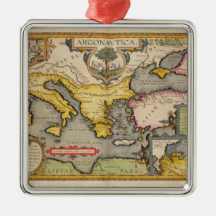 Map of the Voyage of the Argonauts Metal Tree Decoration