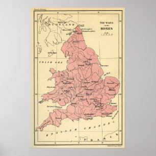 Map of the War of the Roses Poster