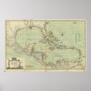 Map of the West Indies by Thomas Bowen (1774) Poster