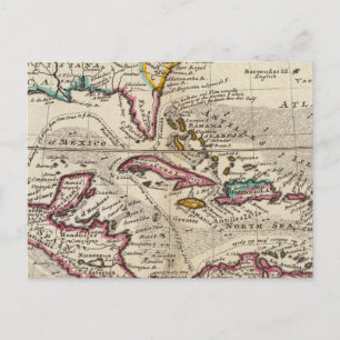 Map of the West Indies, Mexico or New Spain Postcard