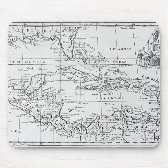 Map of the West Indies Mouse Mat (Front)