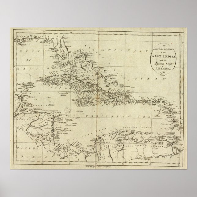 Map of the West Indies Poster (Front)