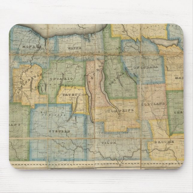 Map of the Western Part of the State Of New York Mouse Mat (Front)