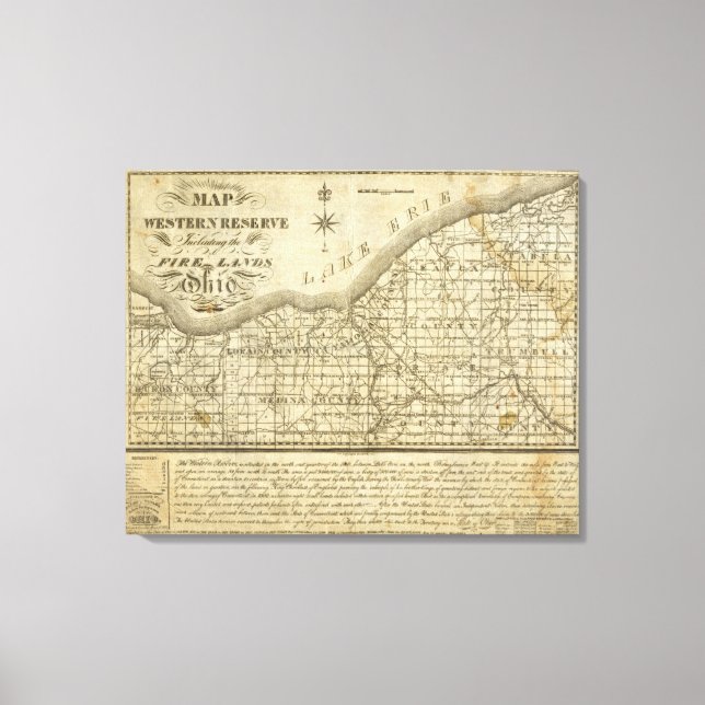 Map of The Western Reserve Canvas Print (Front)