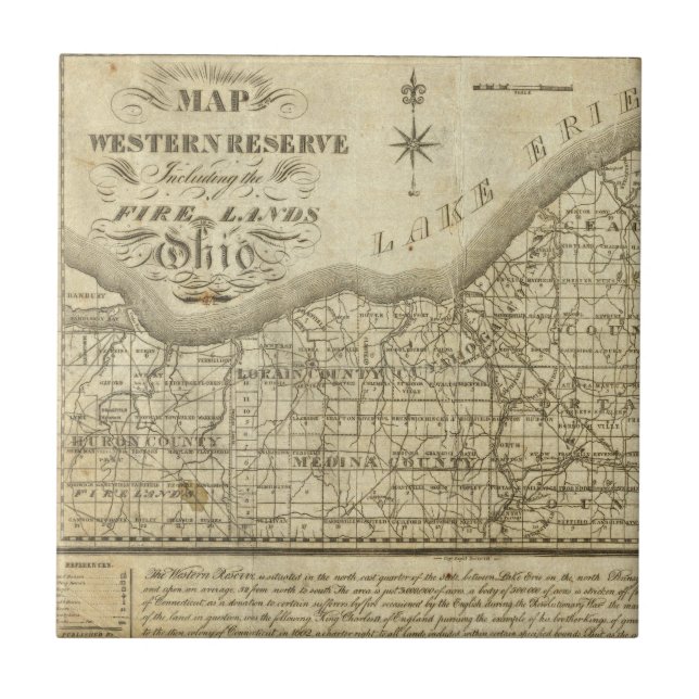 Map of The Western Reserve Tile (Front)
