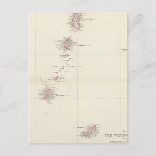 Map of the Windward Islands Postcard