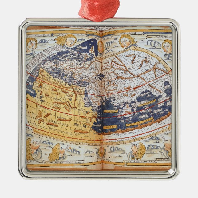 Map of the world, 1486 metal tree decoration (Front)