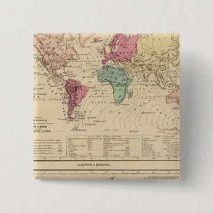 Map of The World 15 Cm Square Badge