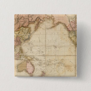 Map of the world 15 cm square badge