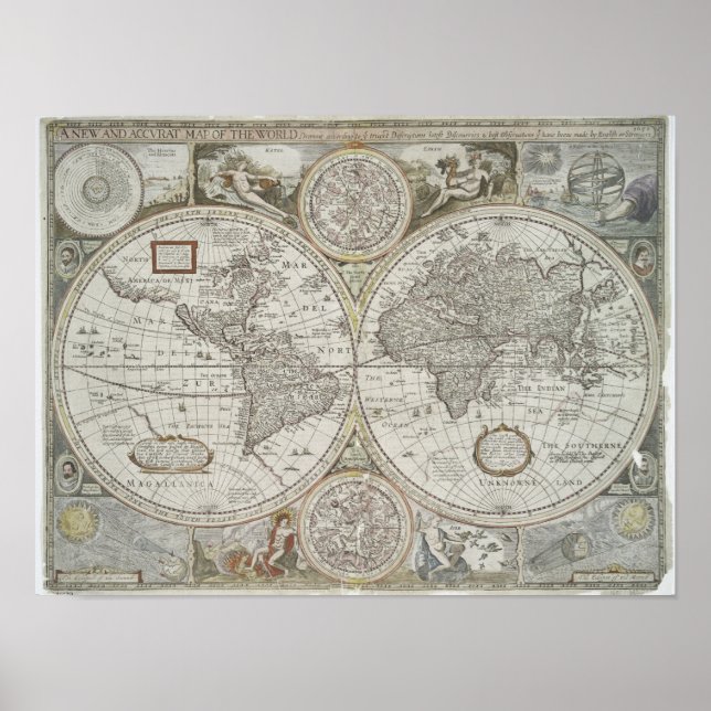 Map of the World | 1676 Poster (Front)