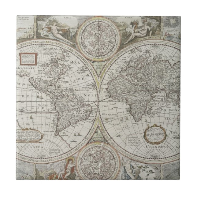 Map of the World | 1676 Tile (Front)