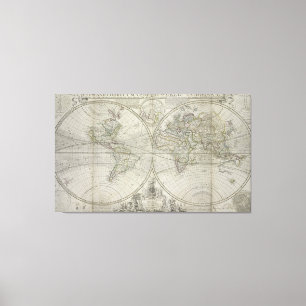 Map of the world   1736 canvas print