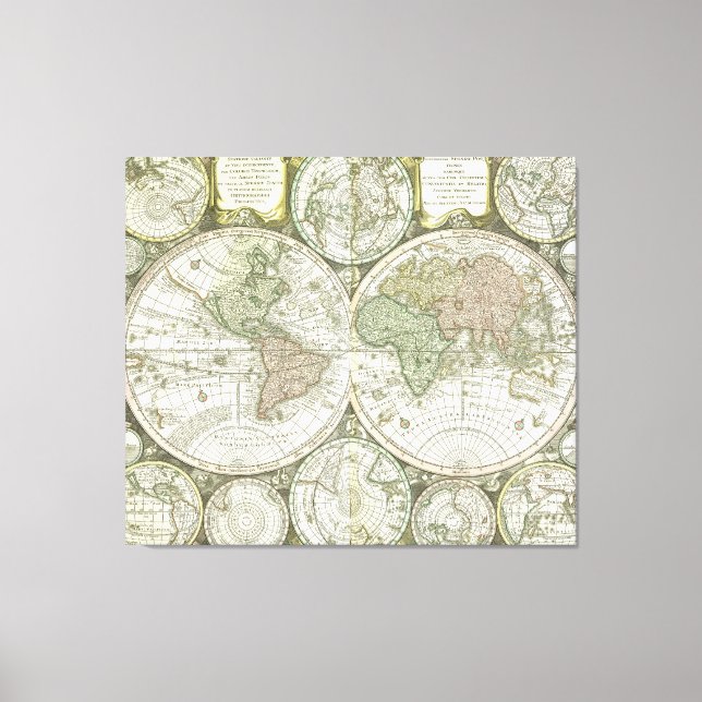 Map of the World | 1744 Canvas Print (Front)