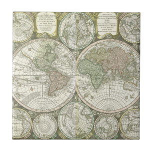 Map of the World   1744 Tile