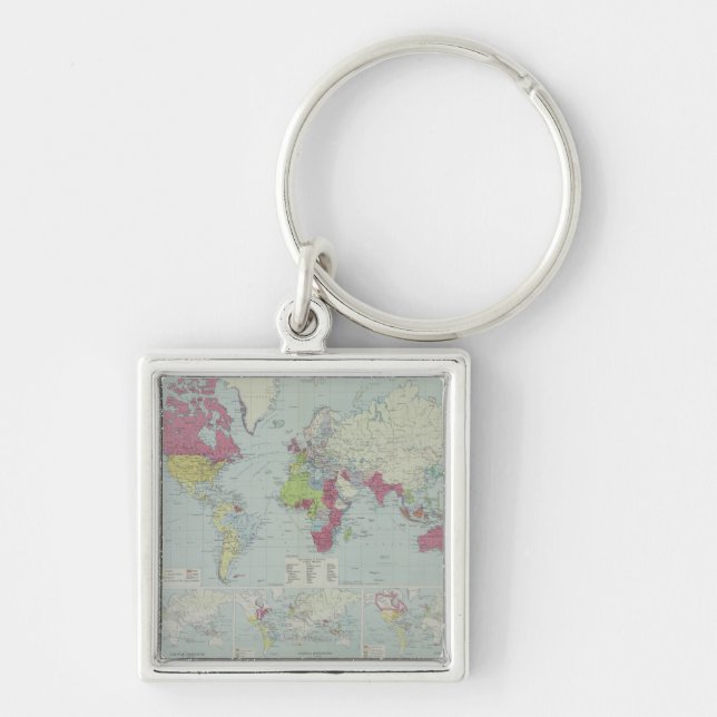 Map of the World 20 Key Ring (Front)