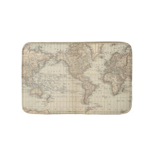 Map of the World 2 2 Bath Mat