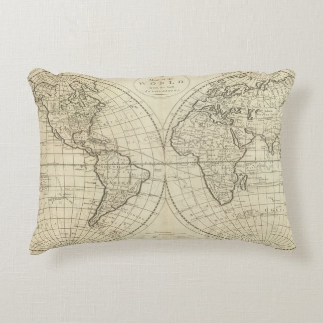 Map of the World 2 2 Decorative Cushion (Front)