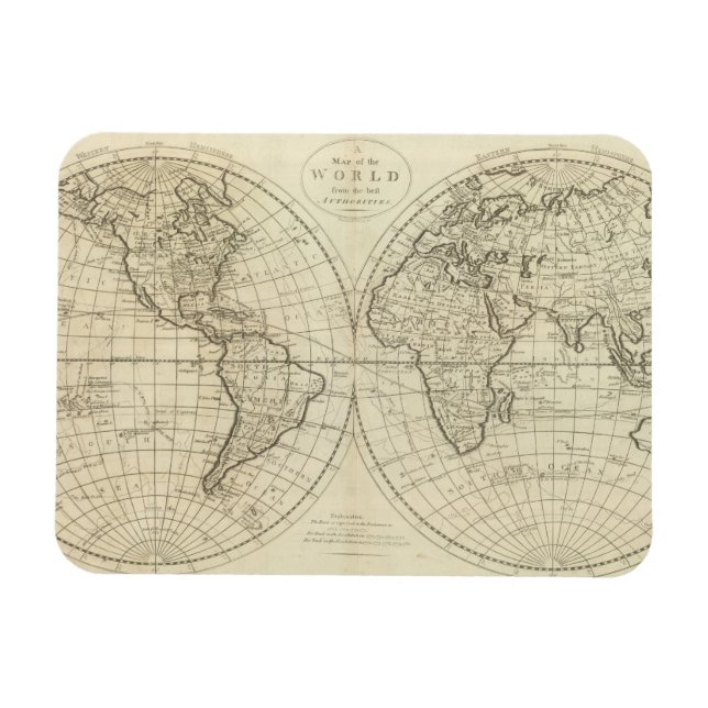 Map of the World 2 2 Magnet (Horizontal)