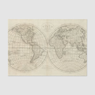 Map of the World 2 2 Tissue Paper
