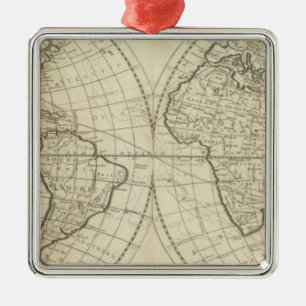 Map of the World 2 Metal Tree Decoration