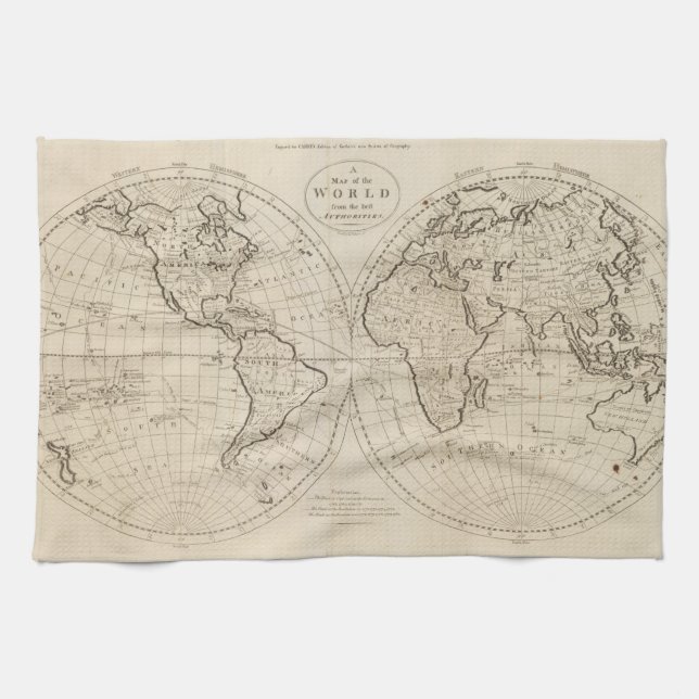 Map of the World 2 Tea Towel (Horizontal)