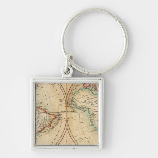 Map of the World 3 Key Ring (Front)
