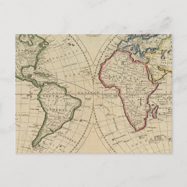 Map of the World 4 Postcard (Front)