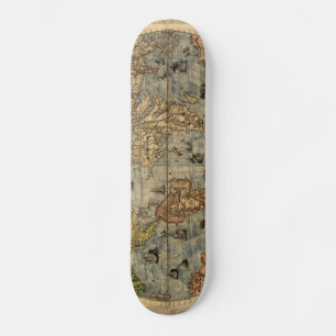 Map of the World Antique Globe Skateboard