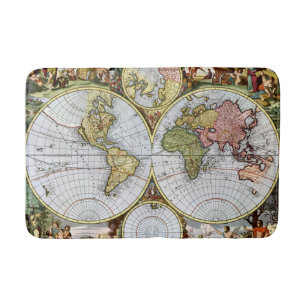 Map of the World Bath Mat