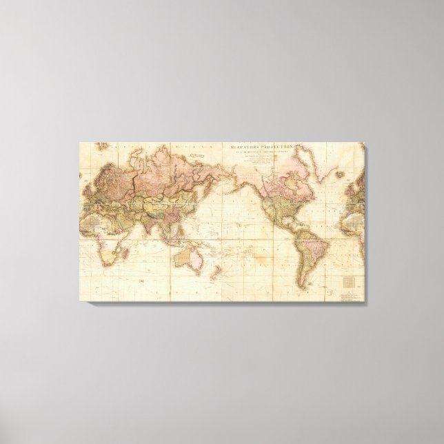 Map of the world canvas print (Front)