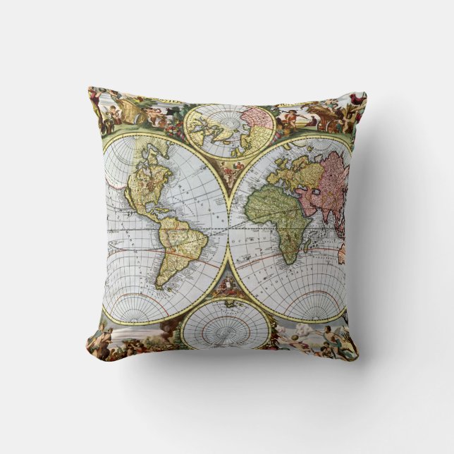 Map of the World Cushion (Front)
