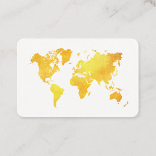 Map of the World (Gold) Business Card