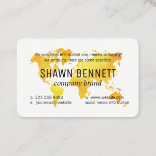 Map of the World (Gold) Business Card