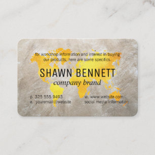 Map of the World (Gold) Corporate Business Card
